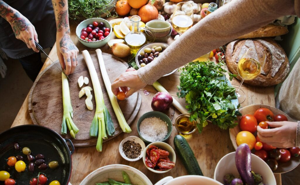 Préparation de légumes Idée de recette de photographie alimentaire